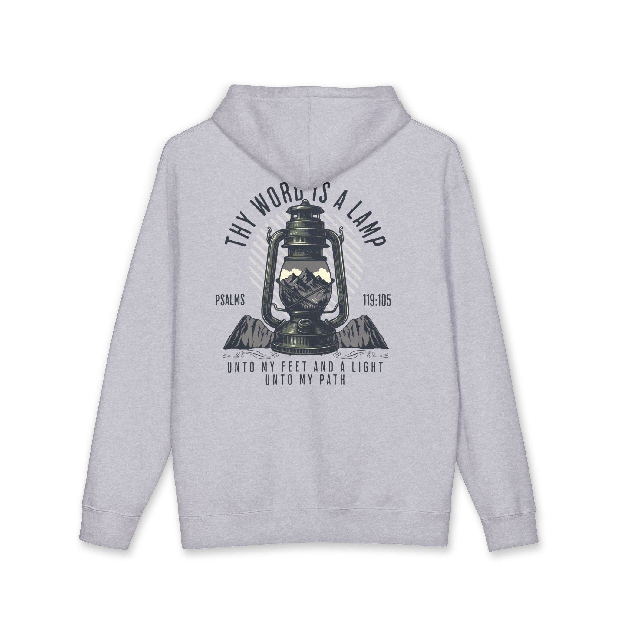 Hoodie — "Thy Word Is a Lamp" Spiritual Lantern Back Graphic Hoodie - Image 5