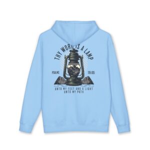 Hoodie — "Thy Word Is a Lamp" Spiritual Lantern Back Graphic Hoodie